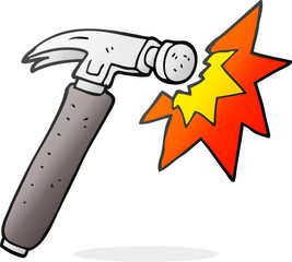 freehand drawn cartoon hammer