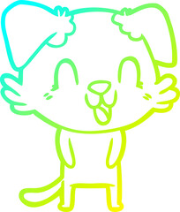 Fototapeta premium cold gradient line drawing of a laughing cartoon dog