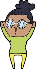cartoon woman wearing spectacles