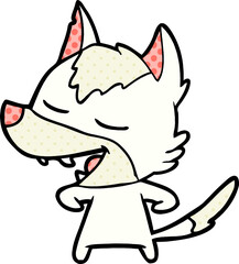 cartoon wolf laughing