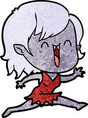cute cartoon happy vampire girl