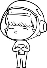 Obraz premium cartoon curious astronaut