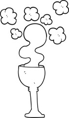 freehand drawn black and white cartoon spooky halloween goblet