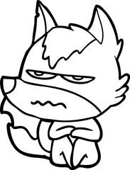 cartoon annoyed wolf