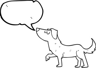 freehand drawn speech bubble cartoon dog