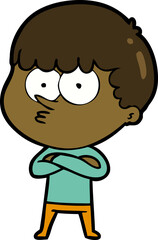 cartoon curious boy