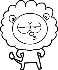 cartoon bored lion