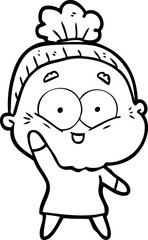 cartoon happy old woman