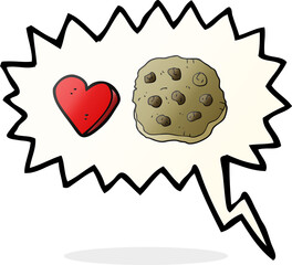 freehand drawn speech bubble cartoon cookie