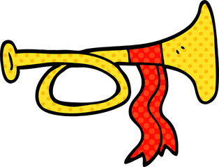 cartoon doodle brass horn