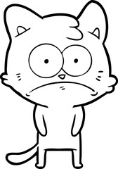 cartoon nervous cat
