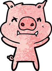 angry cartoon pig