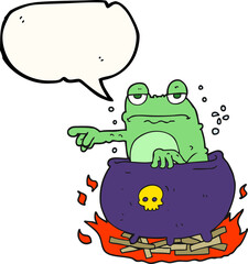 freehand drawn speech bubble cartoon halloween toad