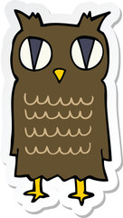 sticker of a cartoon owl
