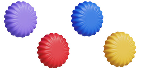 Set of colorful wavy shaped balloons. Collection of stickers for sales and offers.