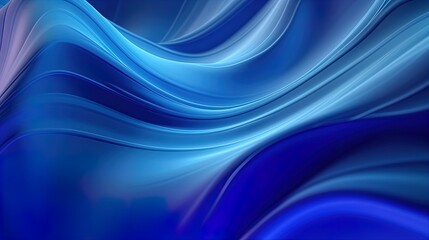 3d render, abstract minimal neon background with glowing wavy line. Blue futuristic wallpaper. Generative AI