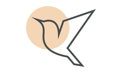 Abstract Bird Logo Line Art Silhouette