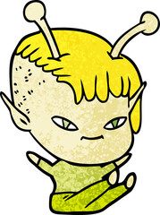 cute cartoon alien girl