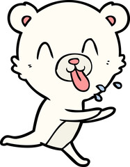 rude cartoon polar bear sticking out tongue
