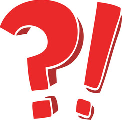 cartoon doodle question mark and exclamation mark