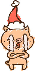 Crying Pig Chalk Drawing