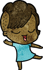 happy cartoon girl