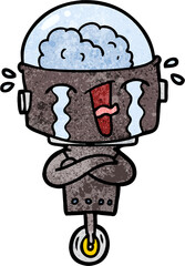 cartoon crying robot