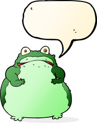 cartoon fat frog with speech bubble