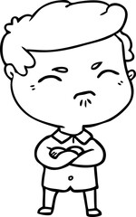 Obraz premium cartoon annoyed man