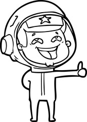 cartoon laughing astronaut