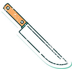 iconic distressed sticker tattoo style image of a knife