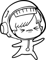 angry cartoon space girl