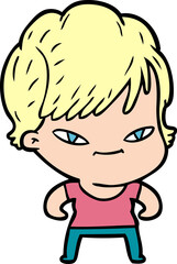 Obraz premium cartoon happy woman