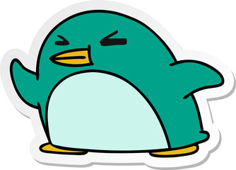sticker cartoon illustration kawaii of a cute penguin