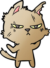 tough cartoon cat