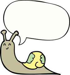 cute cartoon snail with speech bubble