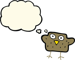 cartoon bird with thought bubble