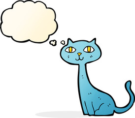 cartoon cat with thought bubble