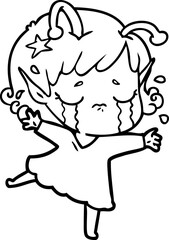 cartoon crying alien girl