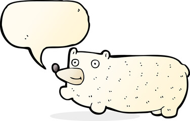 funny cartoon bear with speech bubble