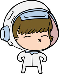 cartoon curious astronaut