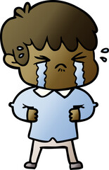 Obraz premium crying boy cartoon