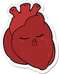 sticker of a cartoon heart