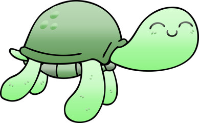 gradient shaded quirky cartoon turtle