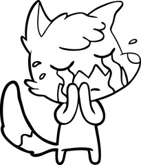 crying fox cartoon
