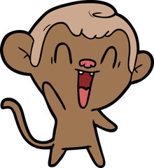 cartoon laughing monkey