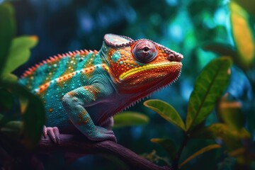 Stunning Detailed Chameleon in Natural Habitat
