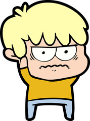 annoyed cartoon boy