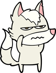 cartoon annoyed wolf