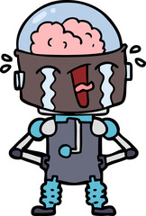 cartoon crying robot